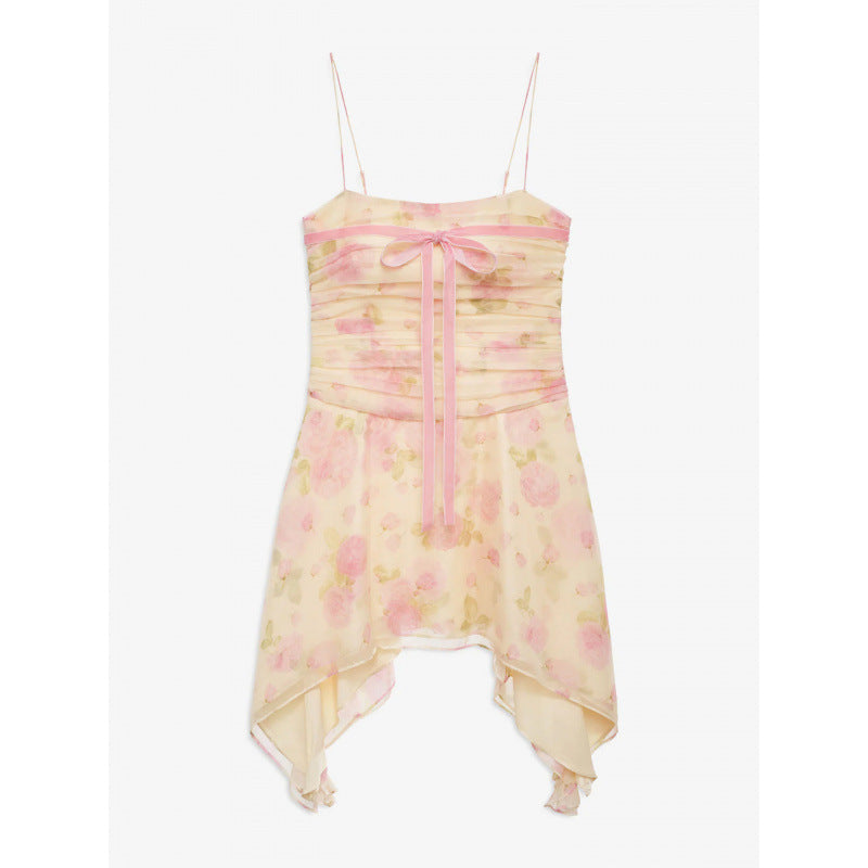 Damen Sommerliches Kleid mit floralem Design und asymmetrischem Saum R&B