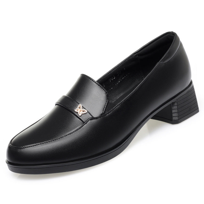 Damen Elegante Mokassins mit modischem Kettendetail und komfortablem Blockabsatz R&B