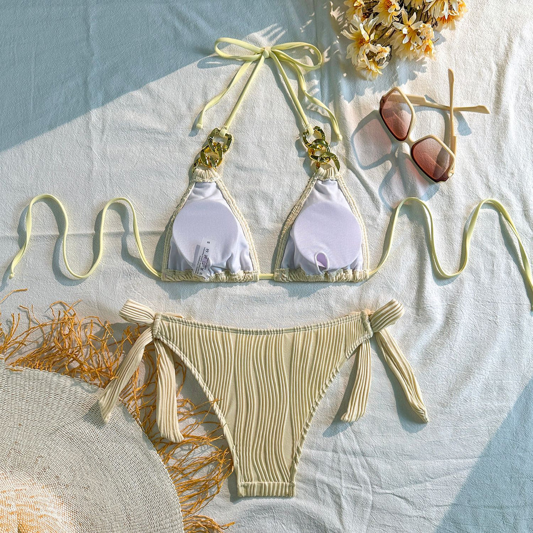 Damen Triangel-Bikini mit raffinierten Kettendetails R&B