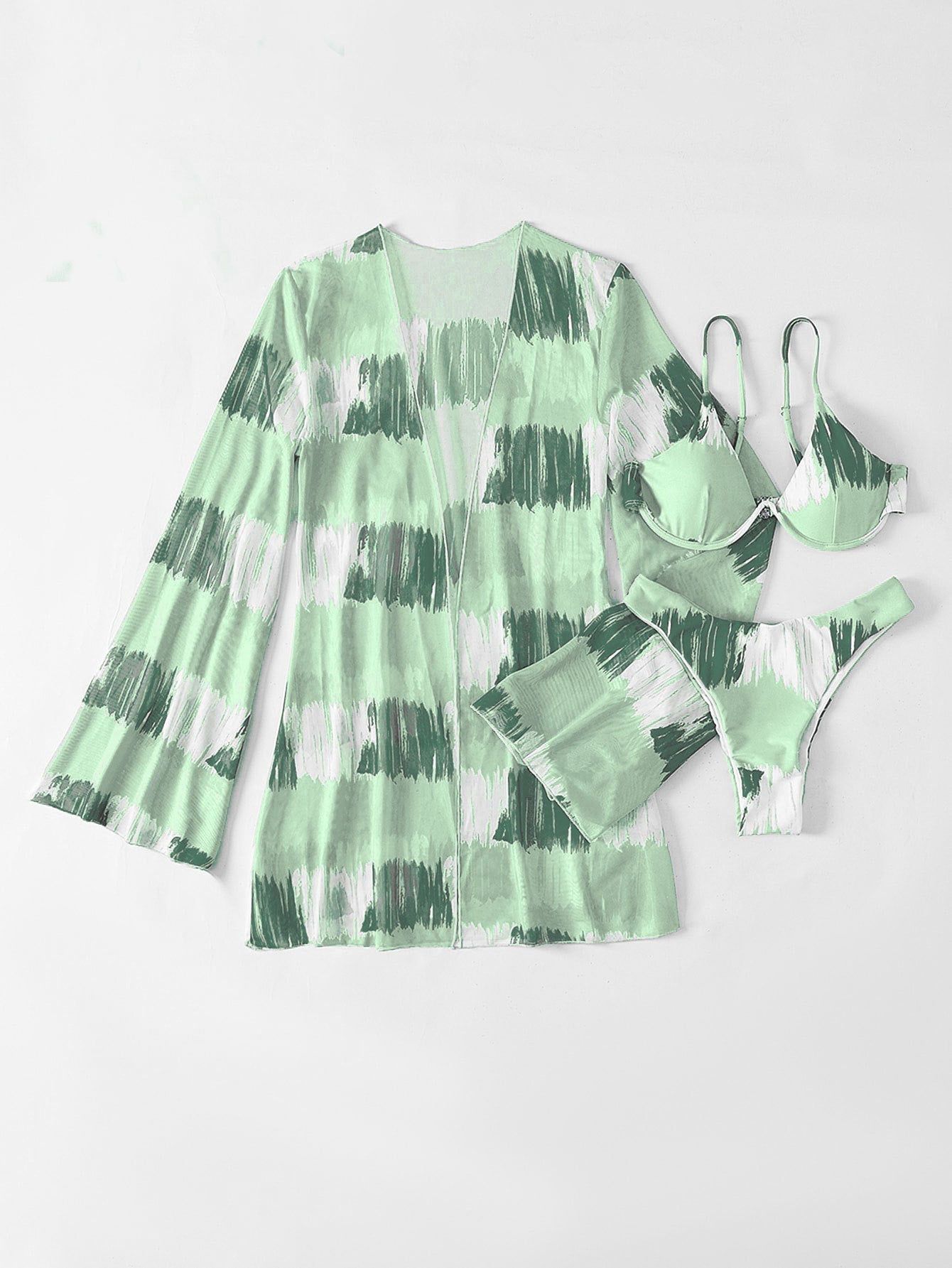 Damen Bikiniset mit modischem Overlayer R&B