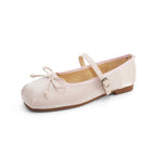 Damen Ballerinas mit elegantem Riemendesign und dekorativem Schleifenakzent