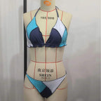 Damen Triangel-Bikini-Set mit geometrischem Design R&B