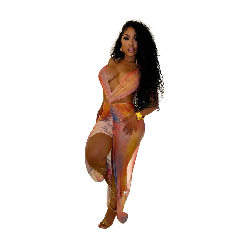 Damen Maxikleid mit raffinierten Drapierungen und tiefem Schlitz R&B