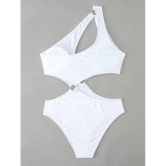 Damen Cut-Out Badeanzug mit modischem Ringdetail und figurformendem Schnitt R&B