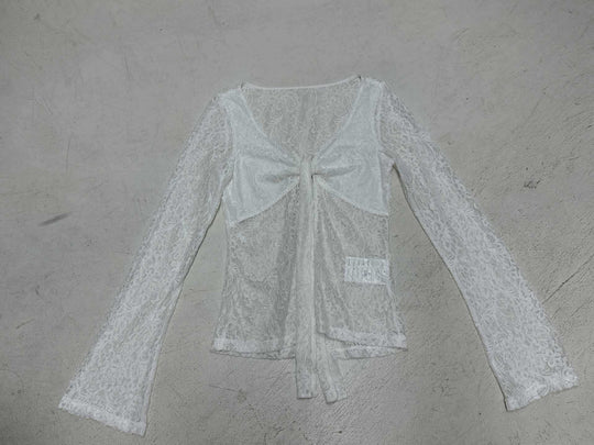 Damen Spitzentop mit eleganter Schleifenknotendetails R&B