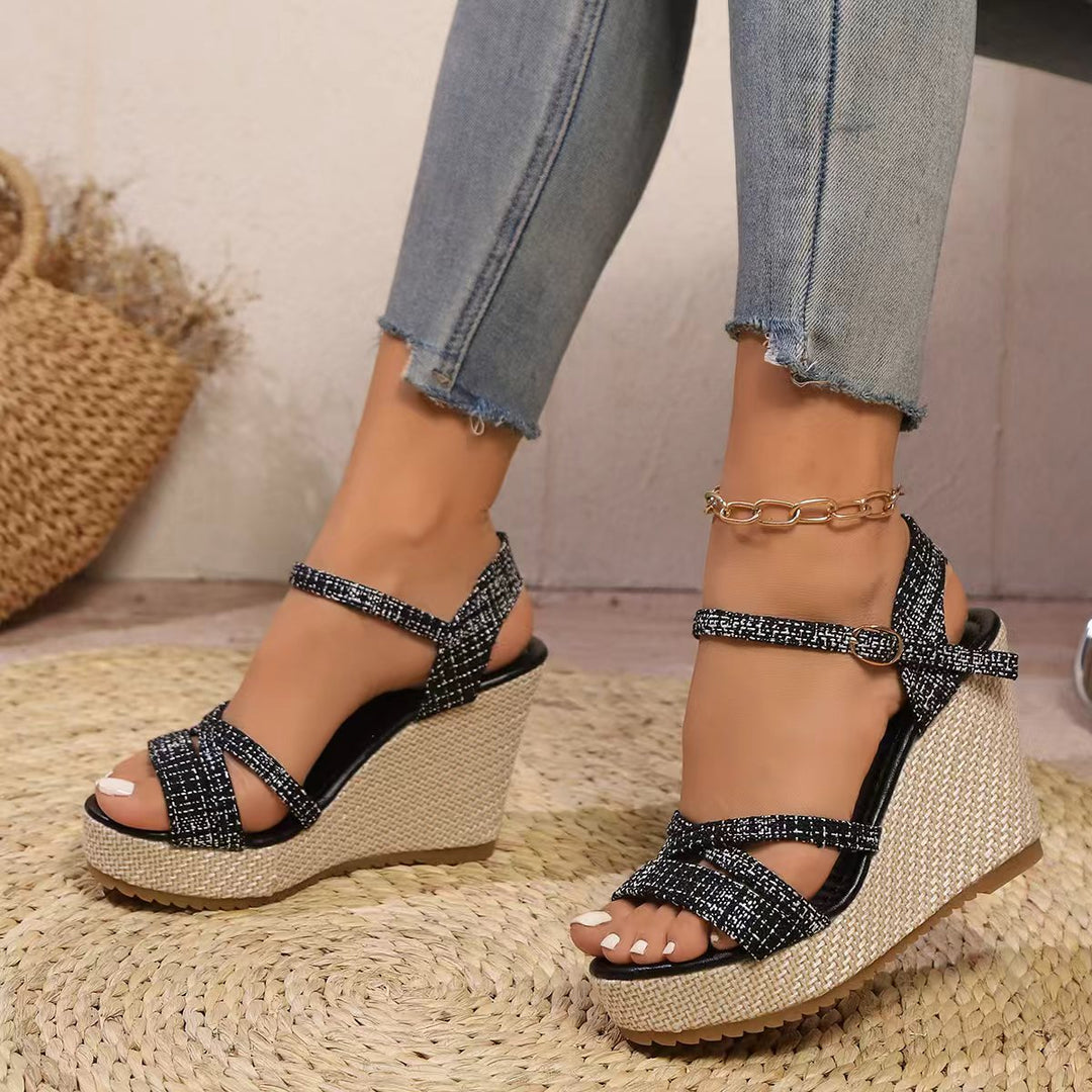 Damen Wedge-Sandalen mit elegantem Riemchen-Design R&B