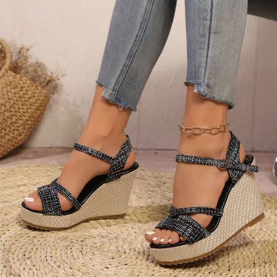 Damen Wedge-Sandalen mit elegantem Riemchen-Design R&B
