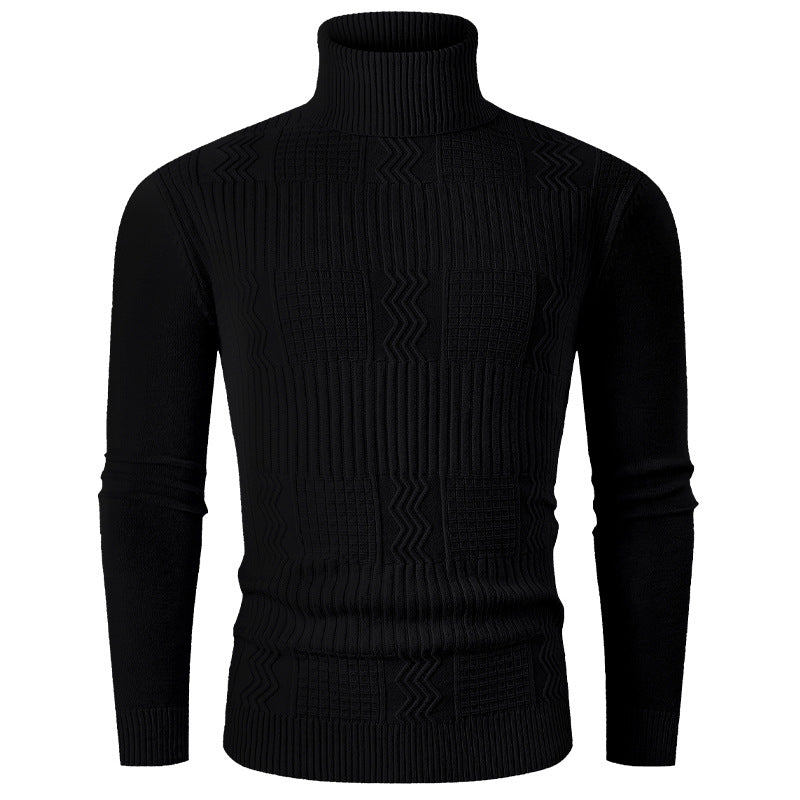 Herren eleganter Rollkragenpullover mit strukturiertem Design