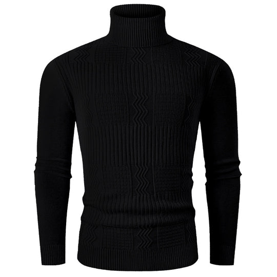 Herren eleganter Rollkragenpullover mit strukturiertem Design R&B