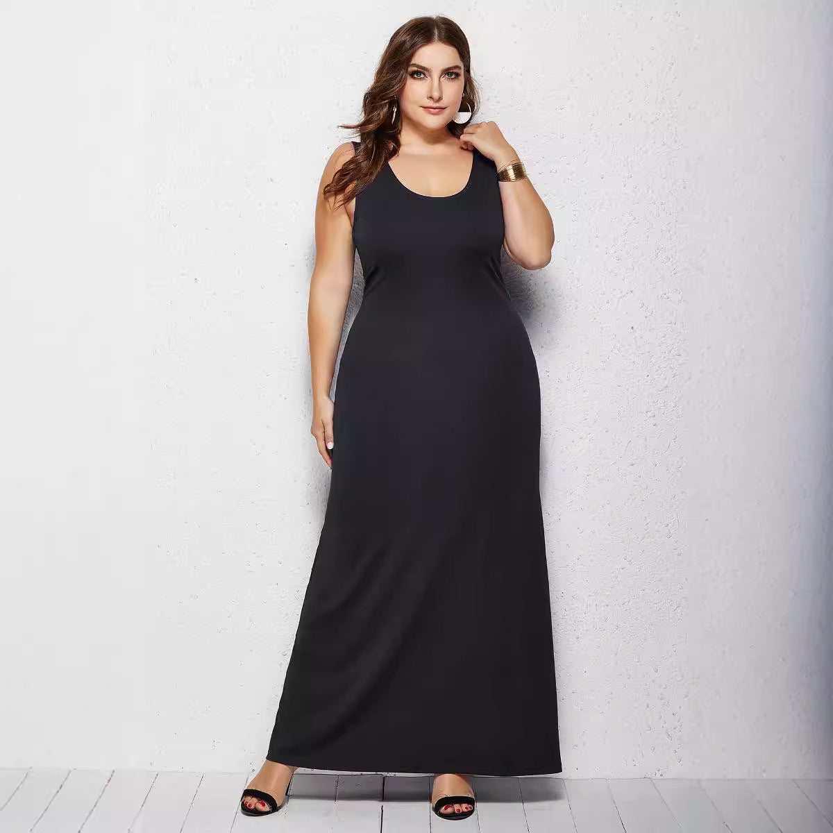 Damen figurbetontes Maxikleid mit klassischen Details R&B