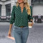 Damen Bluse mit auffälligem Diamantmuster