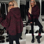 Damen gemütlicher Hoodie mit Leopardenmuster