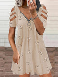 Damen Kleid mit Herzmotiv und seitlichen Cut-Outs R&B