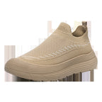 Damen Trendige Slip-On Sneakers mit atmungsaktiver Strickoberfläche und rutschfester Sohle R&B