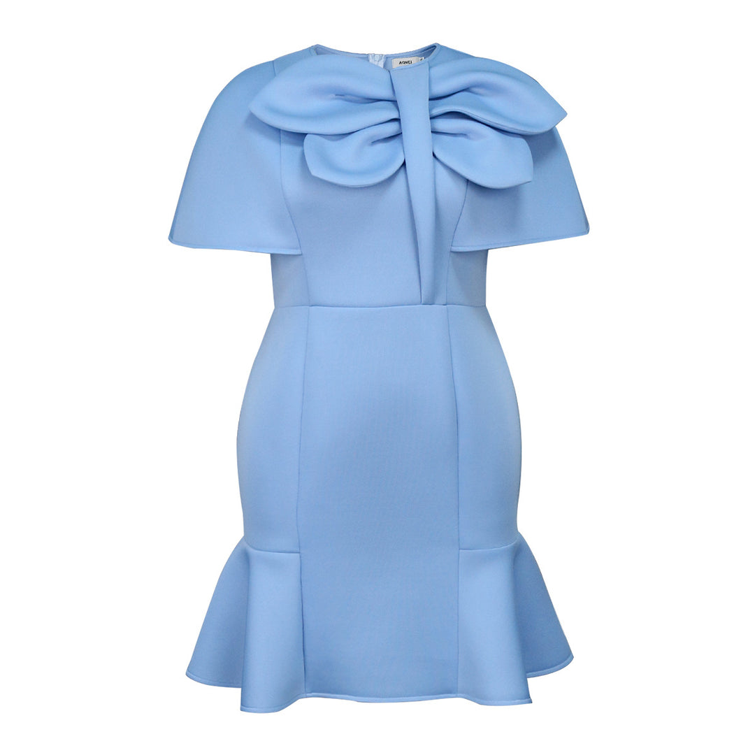 Damen Elegantes Kleid mit voluminösem Schleifenakzent R&B