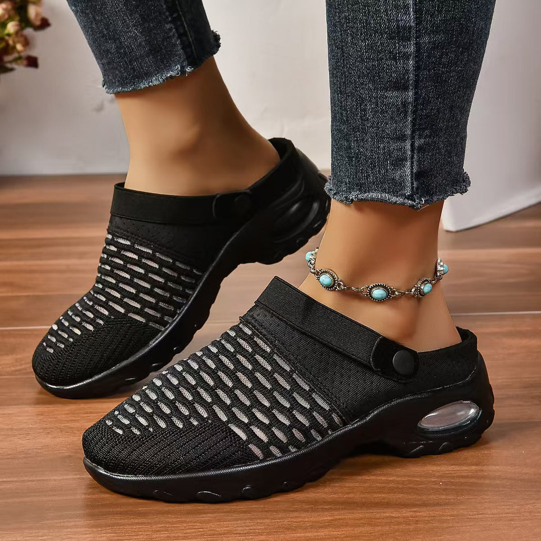 Damen Atmungsaktive Slip-On Freizeitschuhe mit elastischem Riemen R&B