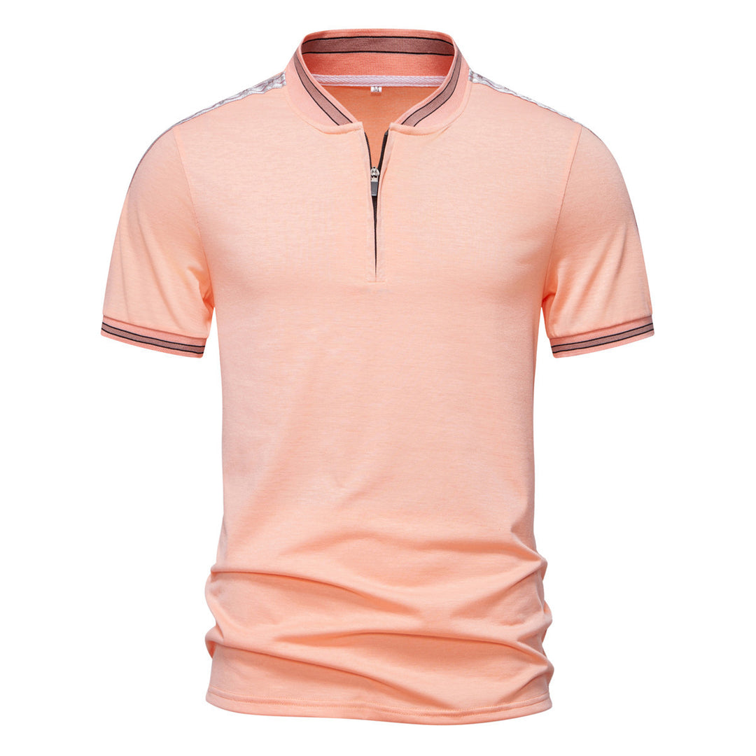 Herren Poloshirt mit hochwertigem Stehkragen und praktischem Reißverschluss R&B