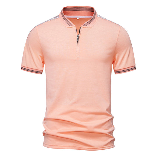 Herren Poloshirt mit hochwertigem Stehkragen und praktischem Reißverschluss R&B