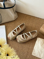 Damen Komfortable Ballerinas mit elastischem Riemchen und gepolsterter Innensohle