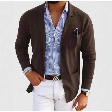 Herren eleganter Strickblazer R&B