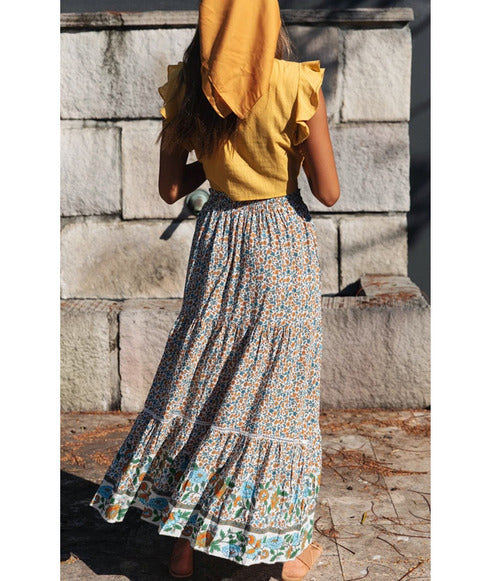 Damen Maxi-Rock aus floraler Baumwolle R&B