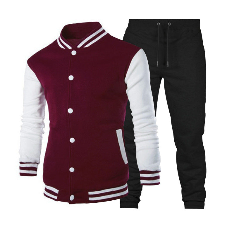 Herren sportliche Collegejacke mit praktischen Taschen und atmungsaktiver Baumwolle R&B