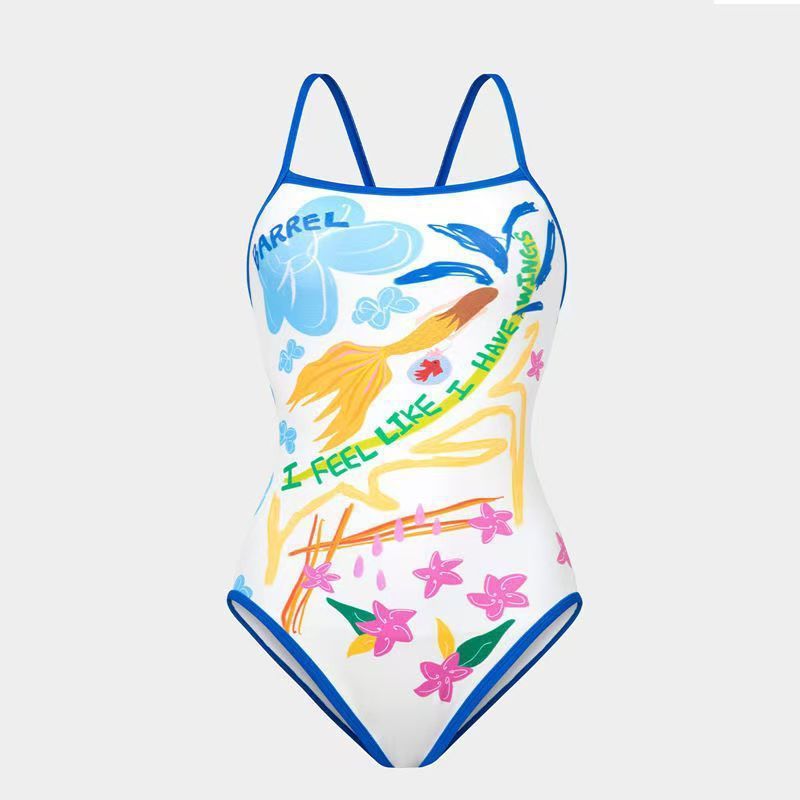 Damen Einteiler Badeanzug mit kreativem grafischen Design R&B