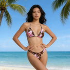 Damen Triangel-Bikini mit floralem und animalischem Design R&B