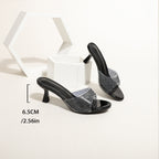 Damen modische Slide-Sandalen mit funkelnden Strass-Details R&B