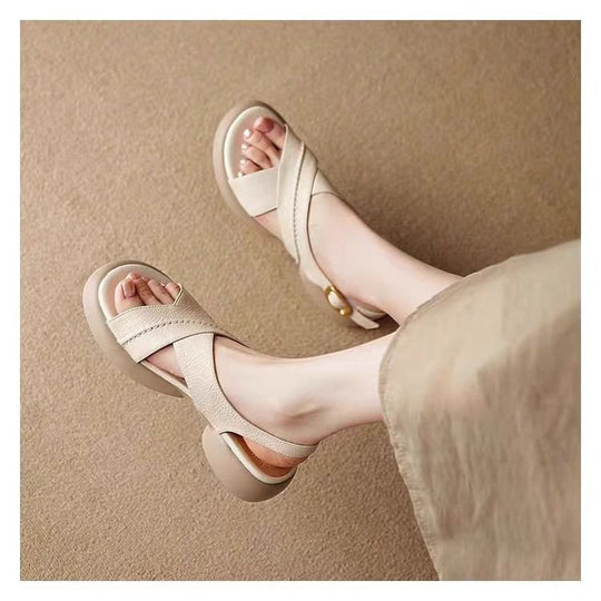 Damen Komfortable Plattform-Sandalen mit verstellbaren Riemen und anatomisch geformtem Fußbett R&B