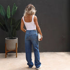 Damen Weite Jeans mit lässiger Vintage-Optik R&B