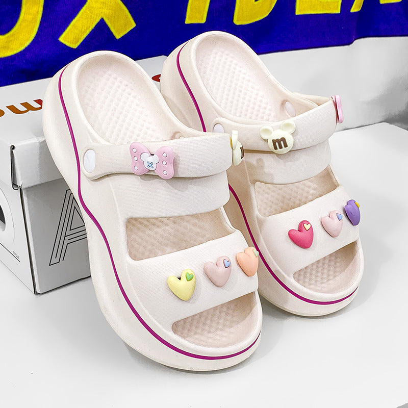 Damen trendige und bequeme Clogs mit bunten Verzierungen R&B