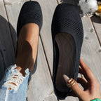 Damen Bequeme Slipper mit atmungsaktivem Strickdesign R&B