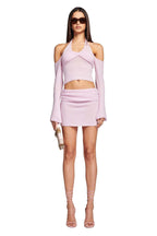 Damen gehäkeltes Crop-Top und Minirock-Set mit elegantem Design R&B
