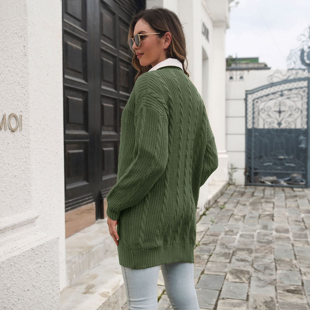 Damen Großer Strickcardigan mit Zopfmuster R&B