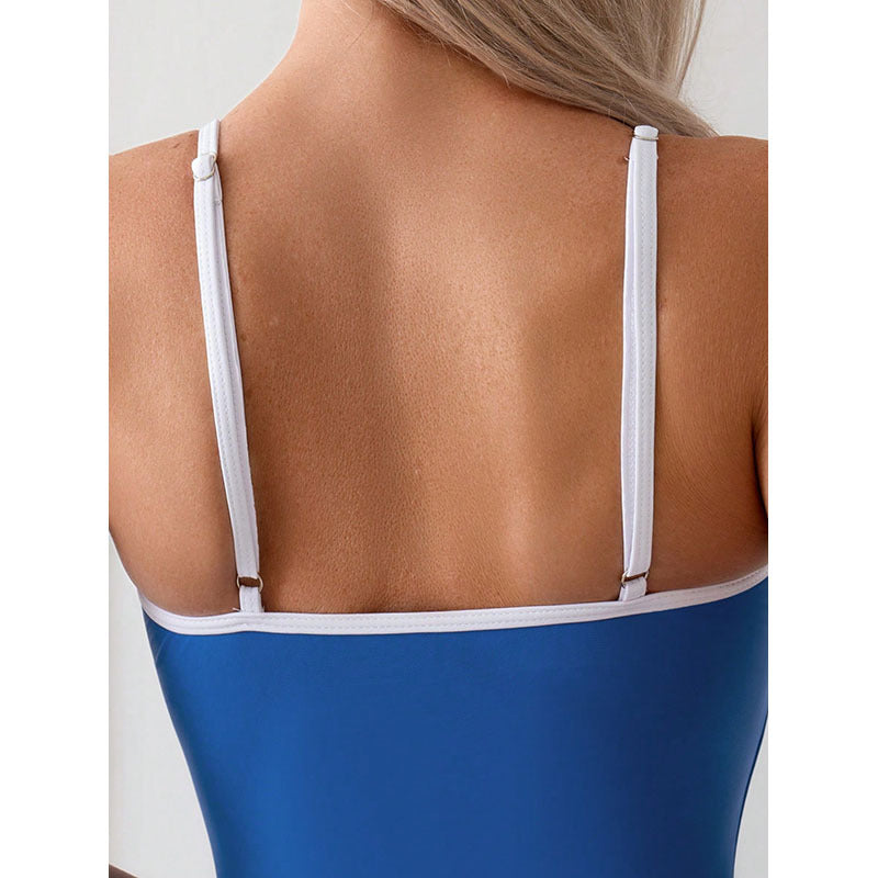 Damen einteiliges Badeoutfit mit modernem Schnitt und verstellbaren Trägern R&B