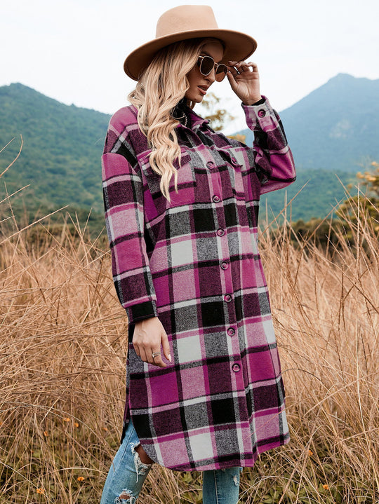 Damen Flanellhemd-Kleid mit Karomuster R&B