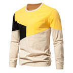 Herren Langarm T-Shirt mit modernem Farbblockdesign