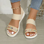 Damen Komfortable und modische Sandalen mit dekorativem Riemen R&B