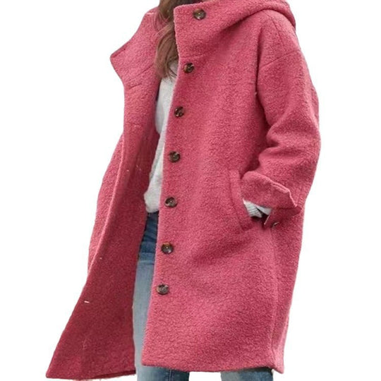 Damen lässiger Oversized-Fleece-Mantel mit praktischen Taschen R&B