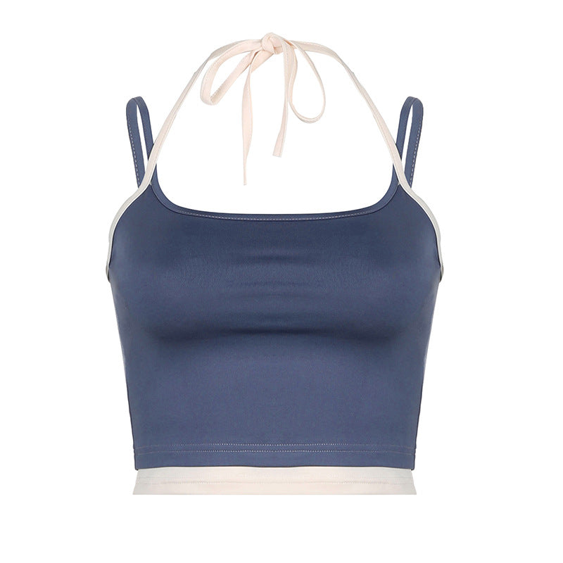 Damen Sportliches Crop-Top mit verstellbaren Trägern und neutralem Design R&B