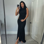 Damen Elegantes Maxikleid mit asymmetrischem Schnitt und Raffungen R&B