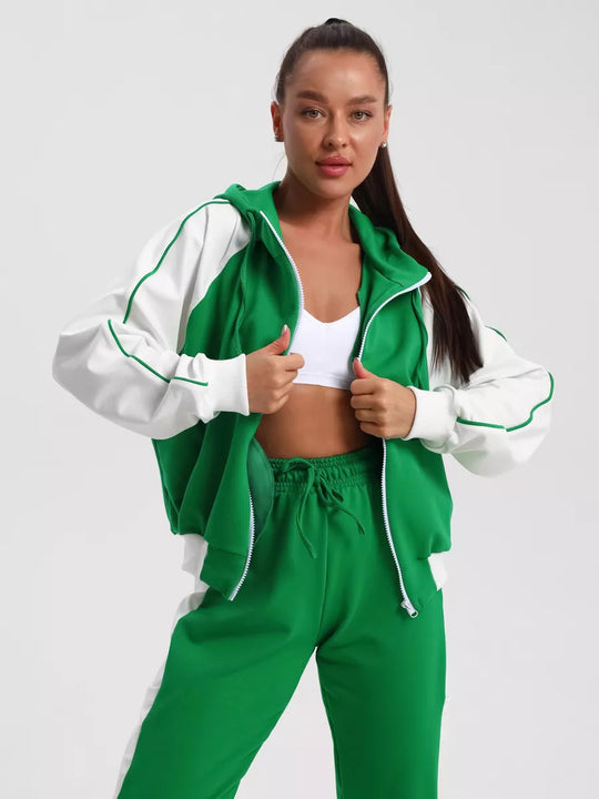 Damen Sportlicher Hoodie-Trainingsanzug mit eleganten Details und hochwertigem Material R&B