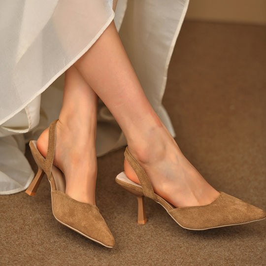 Damen Slingback-Pumps mit elegantem V-Ausschnitt und modischer Absatzhöhe R&B