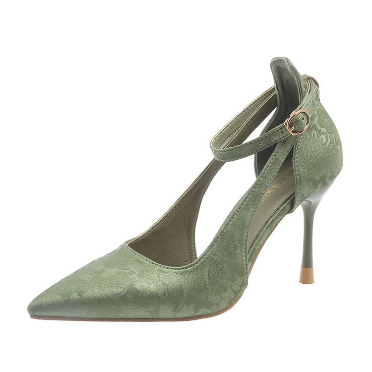 Damen Spitzen High Heels mit eleganter Fesselriemenverzierung R&B