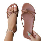 Damen Zehentrennersandalen mit elegantem Knoten-Design und rutschfester Sohle R&B