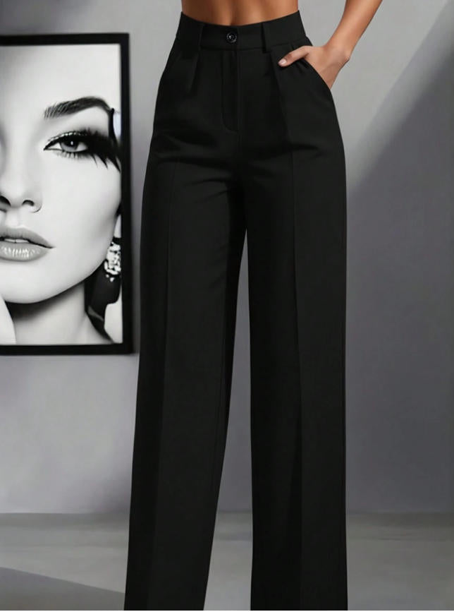 Damen elegante weite Bundfaltenhose R&B