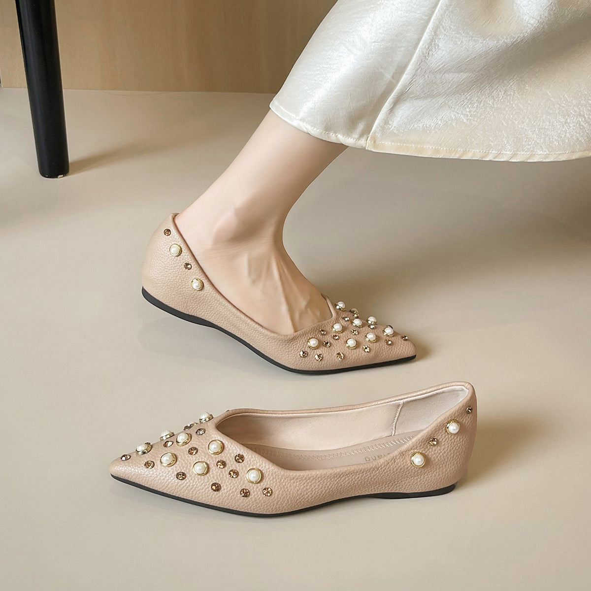 Damen Ballerinas mit modischem Schmuckdetail