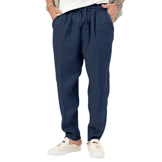 Herren Leichte Leinenhose mit elastischem Bund und praktischen Eingrifftaschen R&B