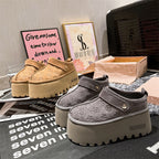 Damen Plattform Clogs mit dekorativem Reliefdesign und verstellbarem Riemen R&B